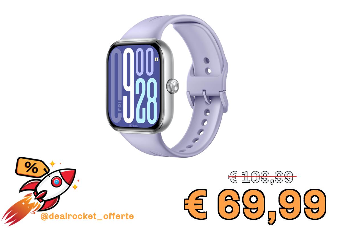 XIAOMI Redmi Watch 5, Smartwatch con display AMOLED 2.07", Chiamate Bluetooth, Autonomia 24 giorni, Resistenza Acqua 5 ATM, Monitoraggio Frequenza Cardiaca e SpO2, Sistema GNSS integrato, Viola