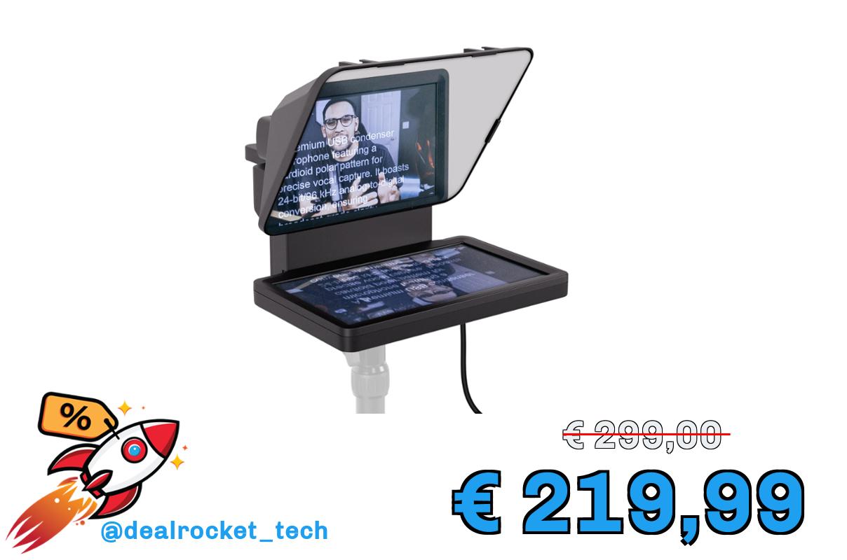 Elgato Prompter – Teleprompter con schermo integrato, YouTube, Twitch, Zoom, Teams e altro, supporta DSLR/Webcam/Smartphone, visualizzazione del monitor Drag & Drop, funziona con Mac/PC & Stream Deck