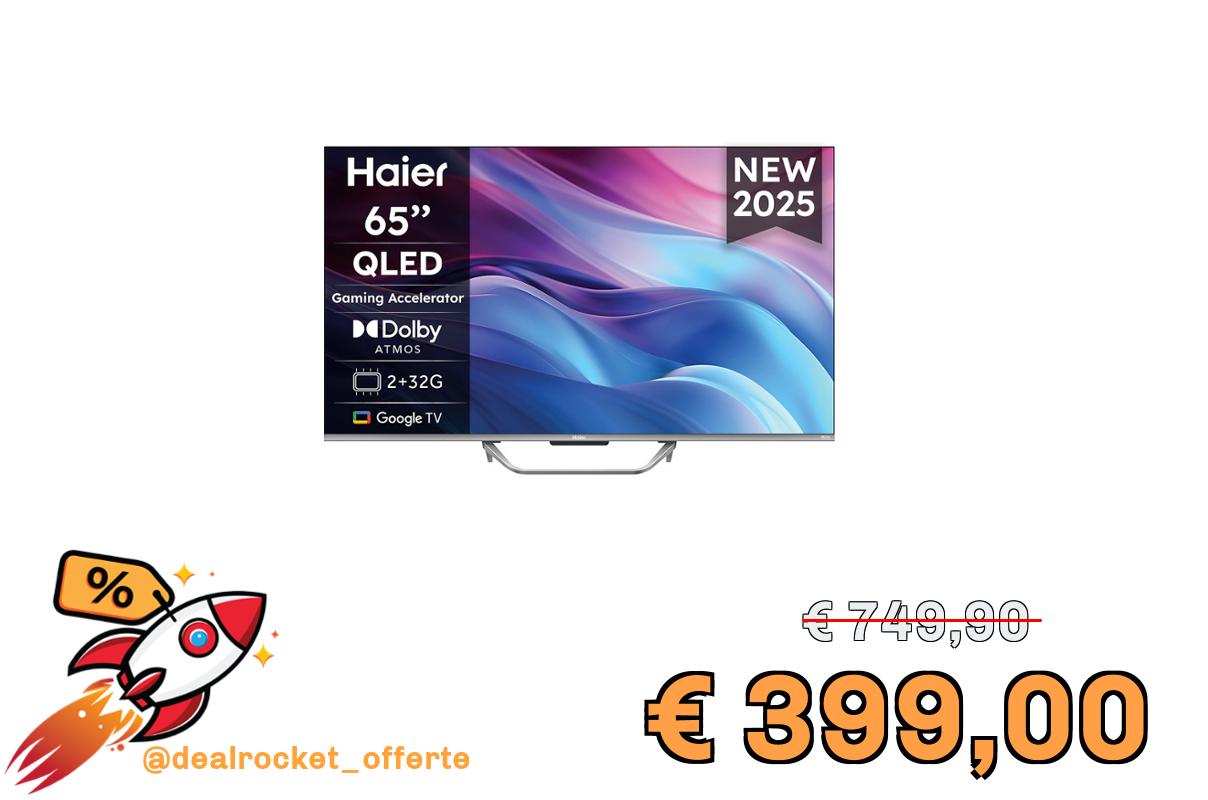 Haier H65Q80FUX – Smart TV 65" QLED 4K + 12 mesi DAZN inclusi