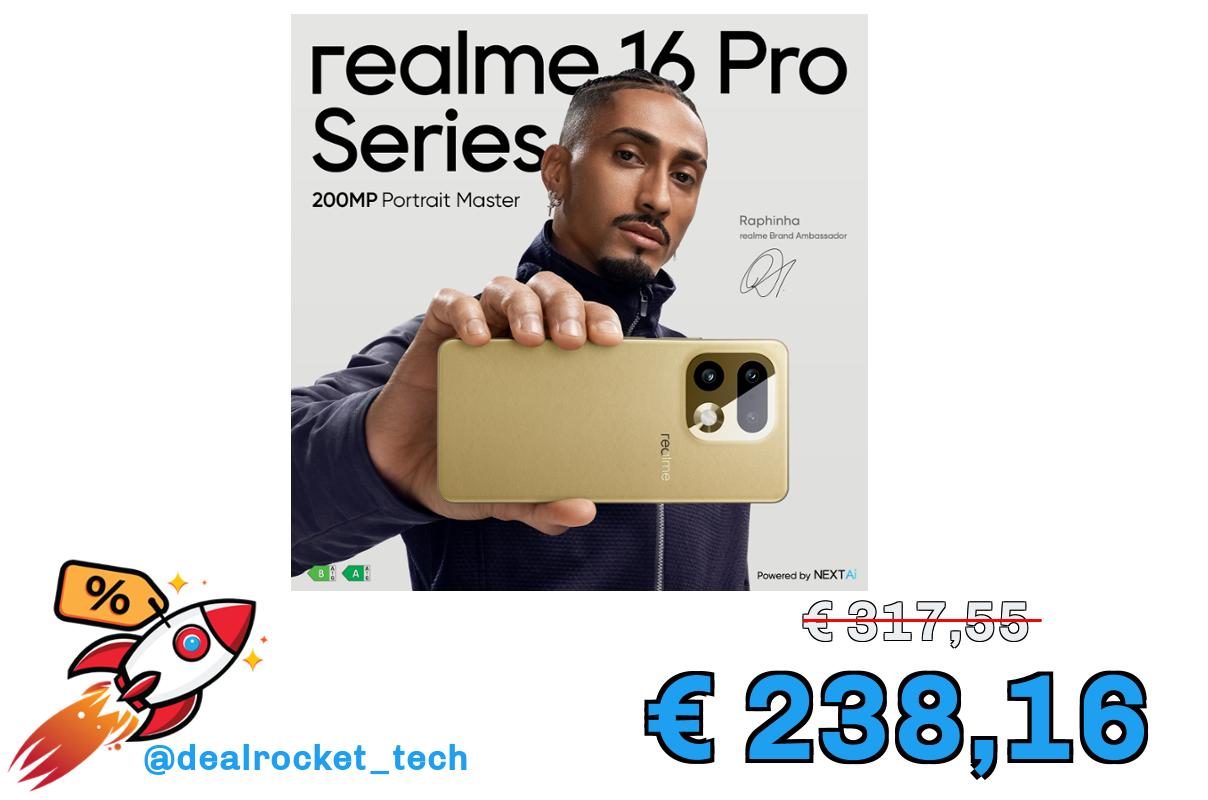 realme 16 Pro 5G – Dimensity 7300-Max, Display 6.78″ 144Hz, Fotocamera Selfie 50MP, Batteria 6500mAh 45W