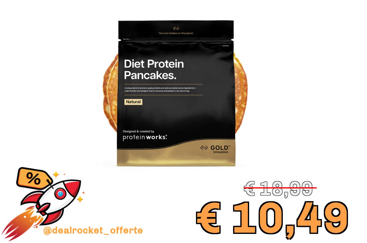 Protein Works | Diet Protein Pancakes - Gold, Naturale, 12 Porzioni, 500g