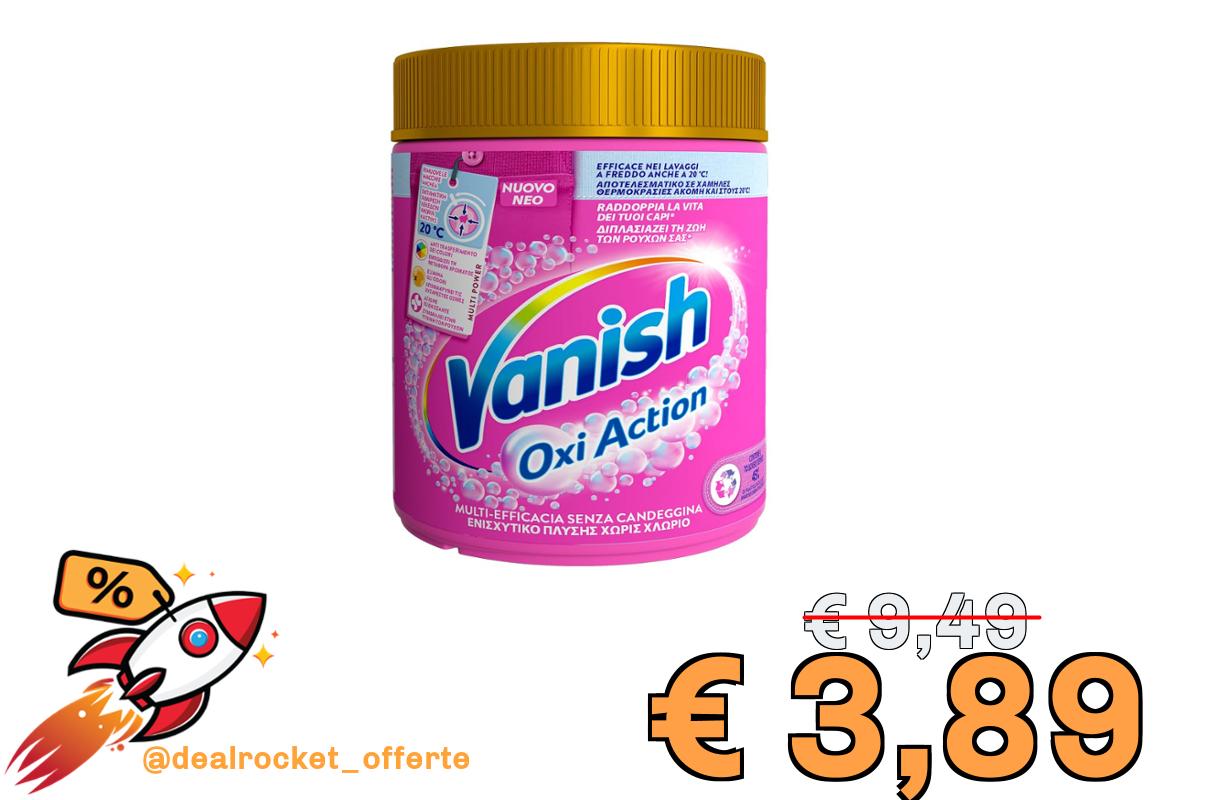 Vanish Oxi Action Multipower Polvere Rosa, Smacchiatore per Capi Colorati, 1 Confezione da 500 g di Smacchiatore per Bucato, Additivo Lavatrice Multiazione senza Candeggina