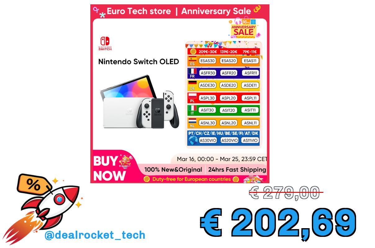 Nintendo Switch Modello OLED Schermo da 7 pollici Maniglia Joy‐Con Console audio regolabile migliorata Modalità TV stabile Videogioco