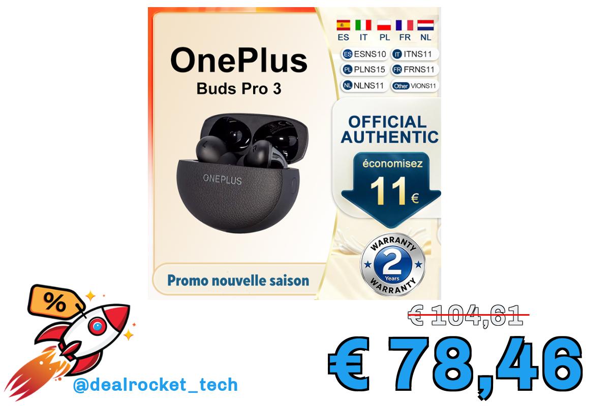 OnePlus Buds Pro 3 Global – TWS ANC 50dB, 43h autonomia, Bluetooth, IP55
