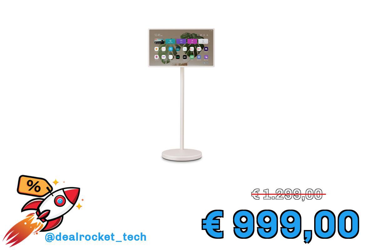 LG StanbyME 2 27LX6TDGA, Schermo Portatile Touchscreen 27'' Orientabile, Monitor Touch con Base a Stelo con Rotelle, Batteria Integrata 4 ore, Wi-Fi, webOS, Dolby Vision, Dolby Atmos, HDMI, USB-C 2025