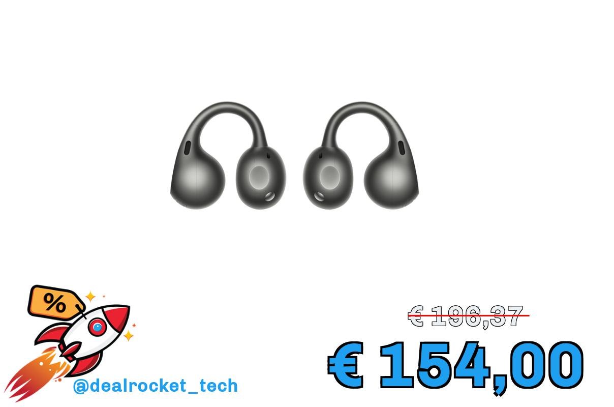 OPPO Enco Clip2 - Auricolari Bluetooth 6.1 Senza Fili, Suono Dynaudio, fino a 40h di Batteria, IP55, Ultra Leggeri 5.2g, Cancellazione del Rumore nelle Chiamate, Grigio