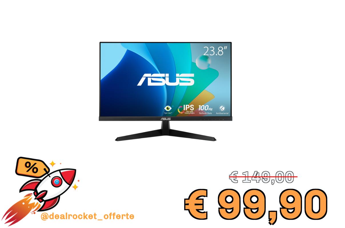 ASUS Eye Care VY249HF - Monitor Full HD da 24", 100 Hz, MPRT, AdaptiveSync, pannello IPS, Vesa 100 x 100, 16:9, 1920 x 1080, HDMI