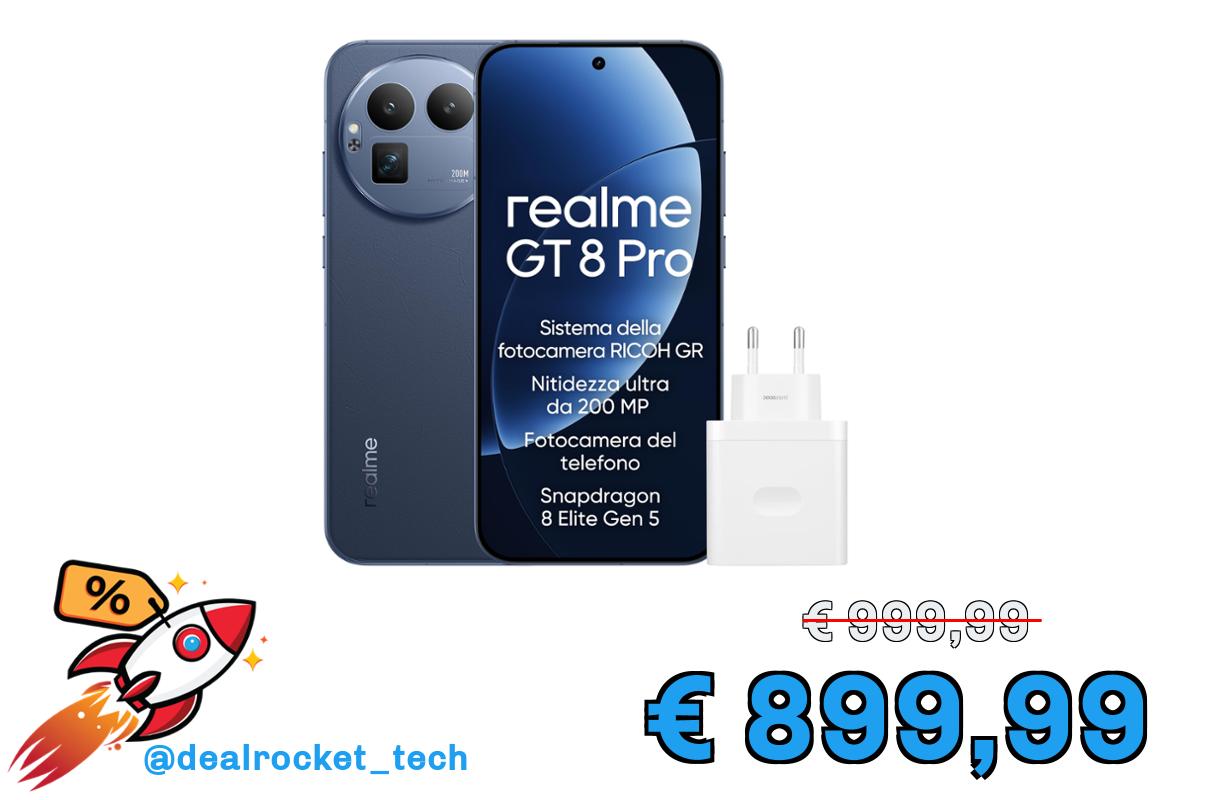 realme GT 8 Pro 12GB+256GB Blu INT+NFC RMX5210 EU AMZ(con adattatore)
