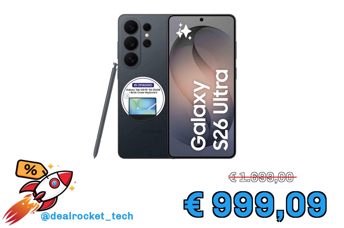 Samsung Galaxy S26 Ultra Smartphone AI, 512GB, 3 anni di Garanzia, Privacy Display Integrato, Processore Potente, Assistente Foto, Camera 200 MP, 5000 mAh, Black [Versione italiana]
