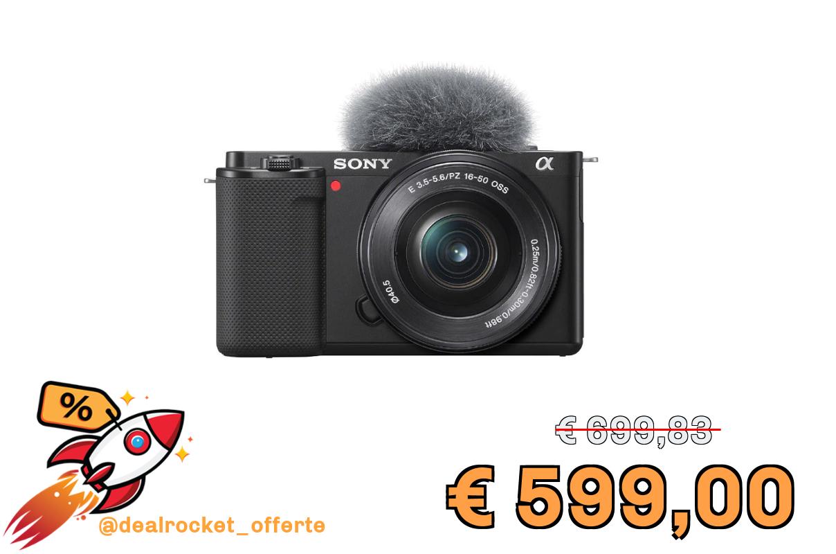 Sony ZV-E10 Fotocamera per vlogging con obiettivo 16-50 mm (APS-C) – Video 4K, display orientabile, autofocus in tempo reale, leggera e ideale per vlogger e principianti