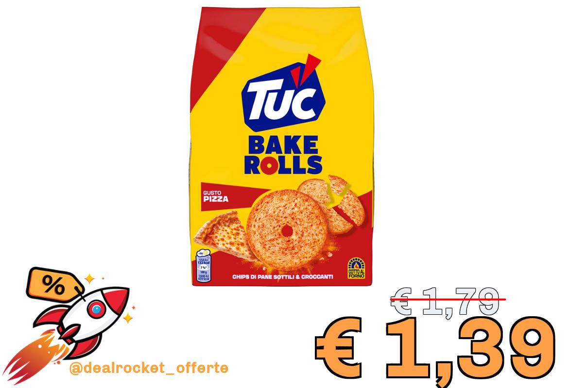 Tuc Bake Rolls, Gusto Pizza, Chips di Pane Cotte al Forno, Sottili e Croccanti, 150g