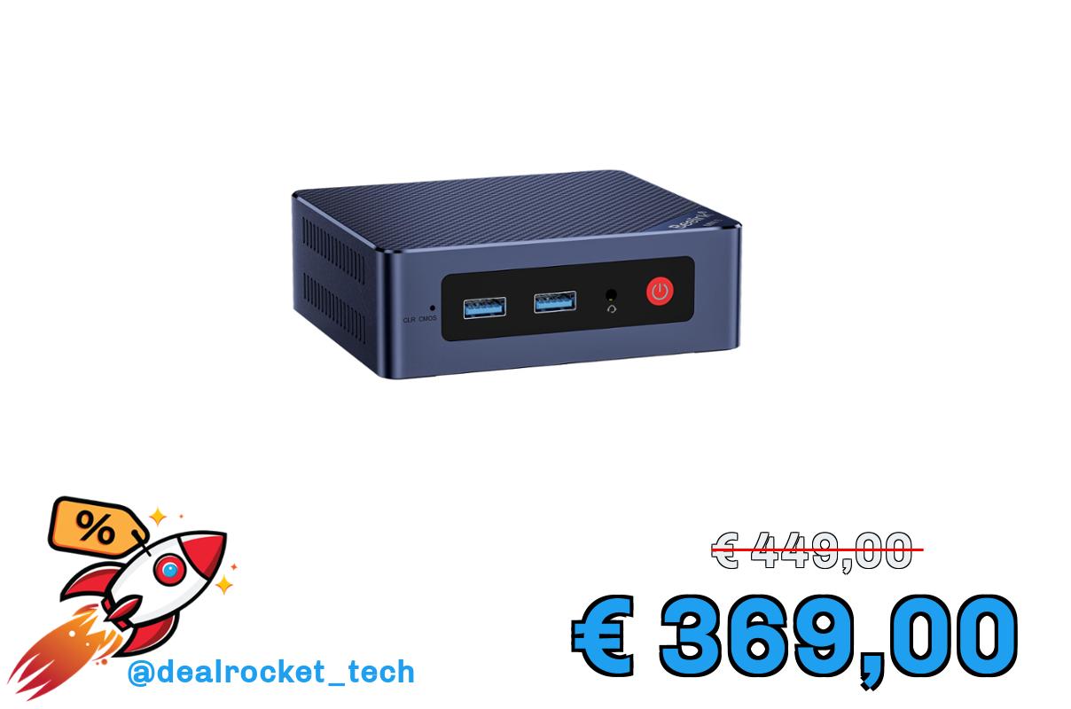 Beelink Mini PC N150 (fino a 3,6 GHz), 13th Twin Lake, Mini Computer da scrivania con 12 GB RAM LPDDR5 SSD M.2 SATA 512 GB, uscita doppio schermo 4K / LAN 2,5 G/Wi-FI 6/BT 5.2/ W11 Home