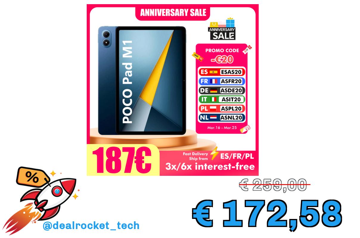 POCO PAD M1 Wifi 8GB 256GB Tablet PC Display 12,2″ 2,5K Batteria 12000mAh