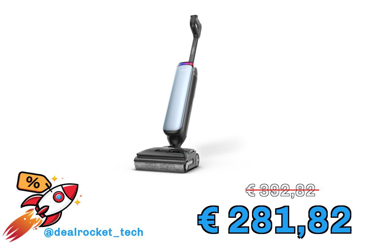Tineco Floor One S9 Artist Aspirapolvere Lavapavimenti, Aspirazione di 22 kPa, 360° SmoothDrive, Anti-Tangle , Auto-Pulizia Flashdry a 85°C, 50 Minuti di Autonomia,  180° Lay-Flat