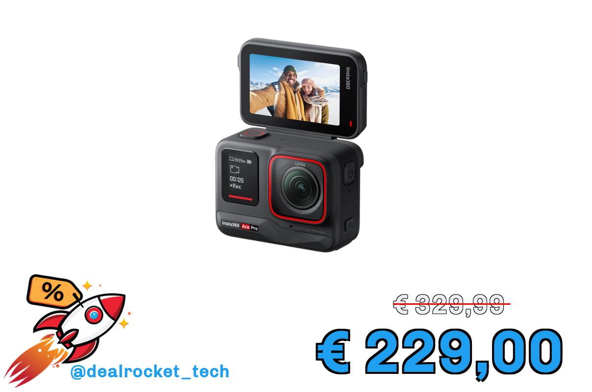 Insta360 Ace Pro - Action cam impermeabile Co-disegnata con Leica, sensore da 1/1.3" e riduzione del rumore per una qualità d'immagine imbattibile, 4K120fps, schermo orientabile da 2,4" e funzioni AI