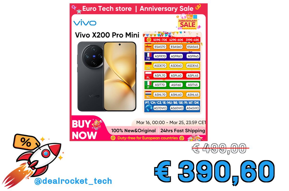 Vivo X200 Pro Mini OriginOs 5 6.31 “AMOLED 120HZ Display Dimensity OTA 5700mAh 90W 50MP Supporto fotocamera Google CN Versione VIVO Nuovo
