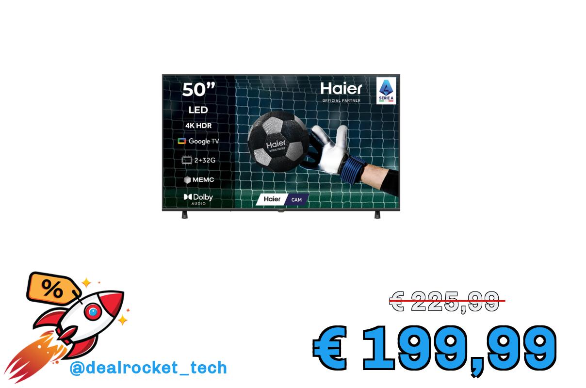 Haier LED 4K UHD H50K85FUX 50" Smart TV, Google TV, Dolby Audio, HDR 10, Google Assistant, Bluetooth 5.1, DBX TV, HDMI 2.1 x 4