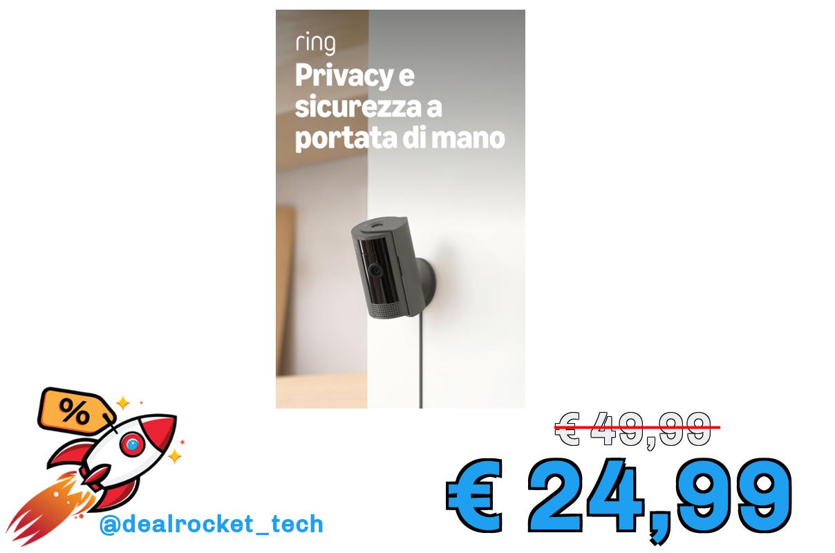 Ring videocamera interna (Indoor Camera 2ª gen.) | Telecamera di sorveglianza per animali domestici | Audio bidirezionale, copertura per la privacy, fai-da-te | Ring Home: 30 gg. prova gratuita