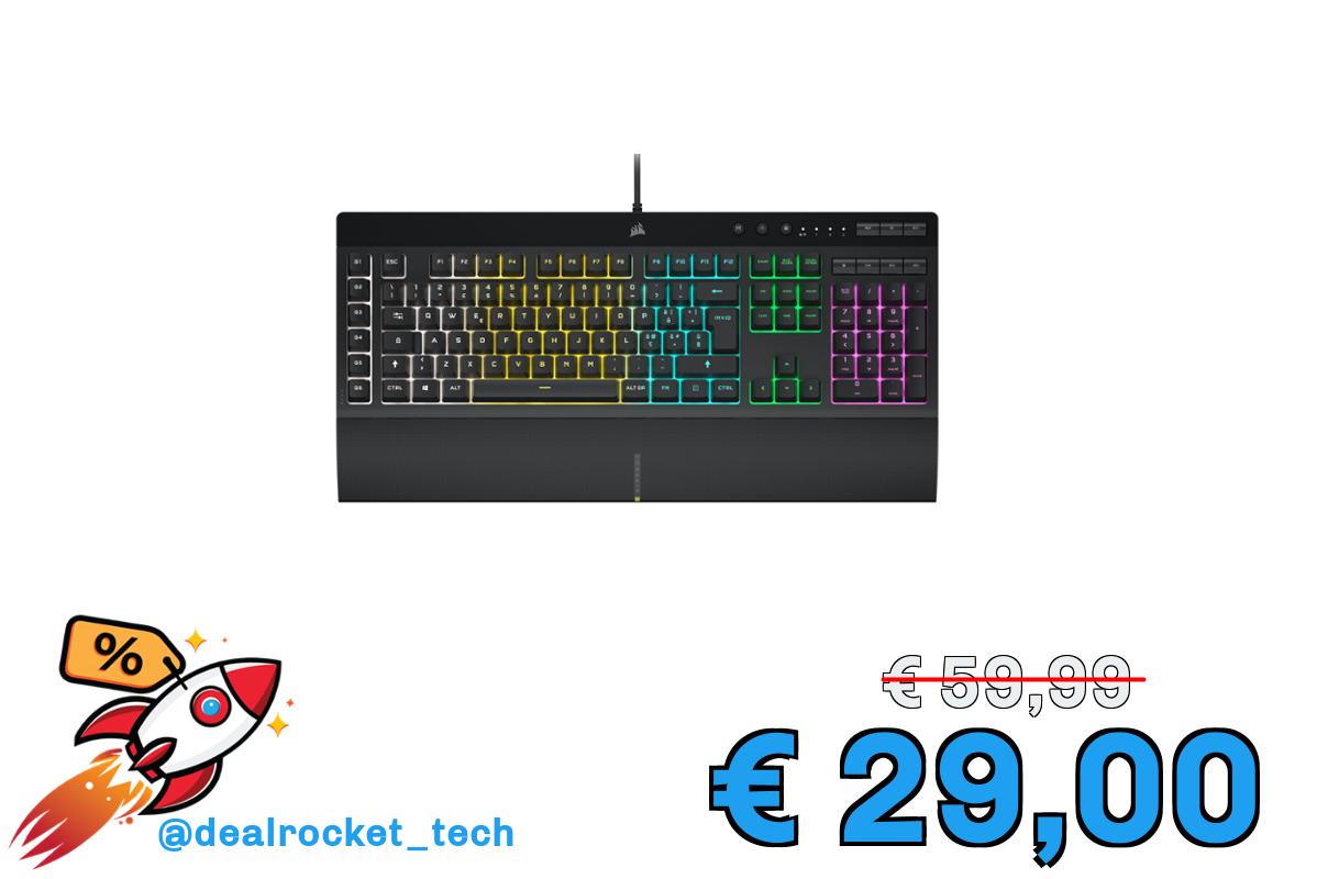 Corsair K55 RGB PRO Tastiera da Gioco Cablata a Membrana – Nero