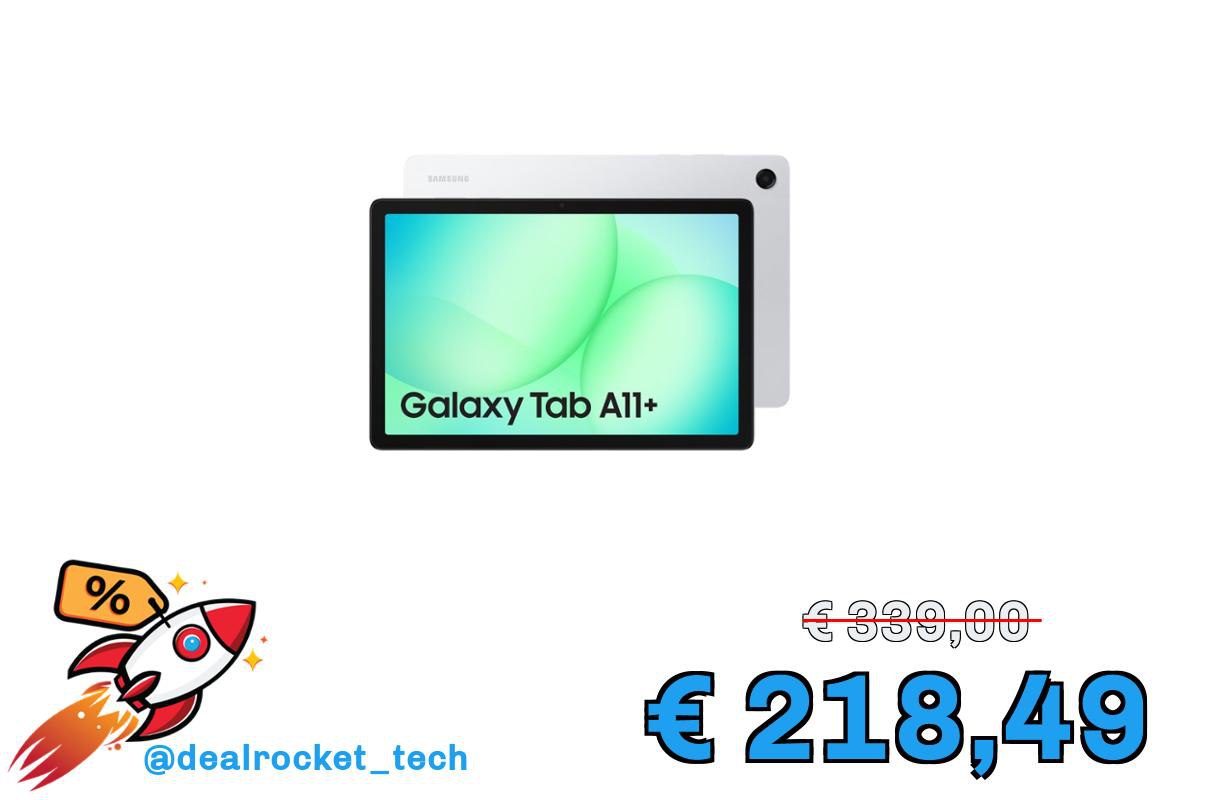 Samsung Galaxy Tab A11+, Tablet Android, WiFi, 8GB RAM, 256GB, 11.0" 90Hz Display, Silver [Versione Italiana]