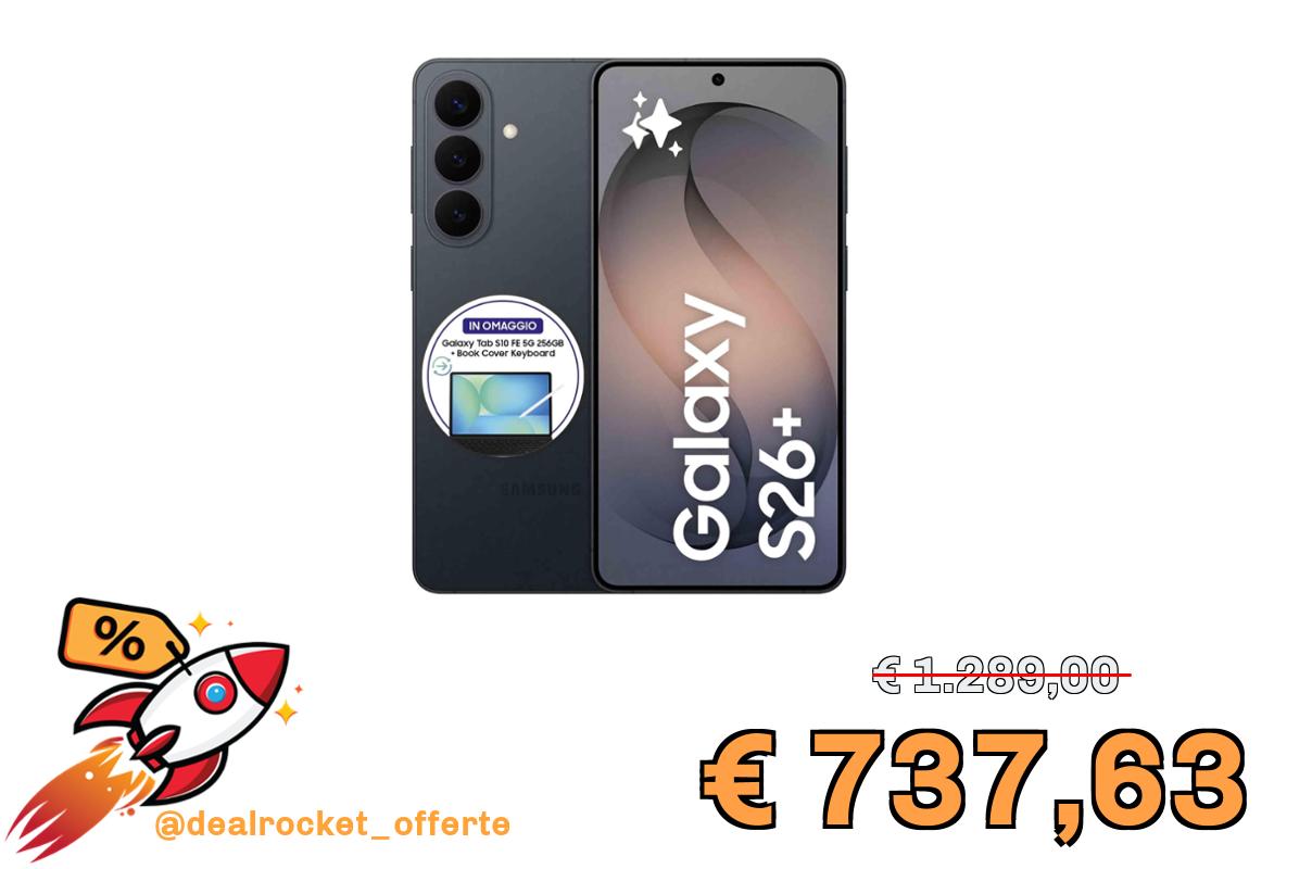 Samsung Galaxy S26+ Smartphone AI, 256GB, 3 anni di Garanzia, Processore Avanzato, Assistente Foto, Creative Studio, Camera 50 MP, 4900 mAh, Black [Versione italiana]