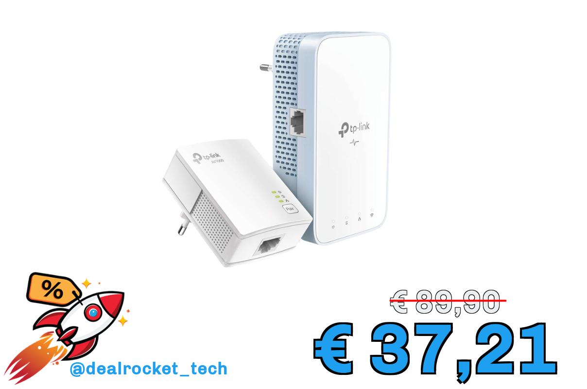 TP-Link TL-WPA7517 KIT Powerline WiFi AC1200 Mbps + AV1000 Mbps Con Porta Gigabit Ethernet, Compatibile Con Tutti I Box