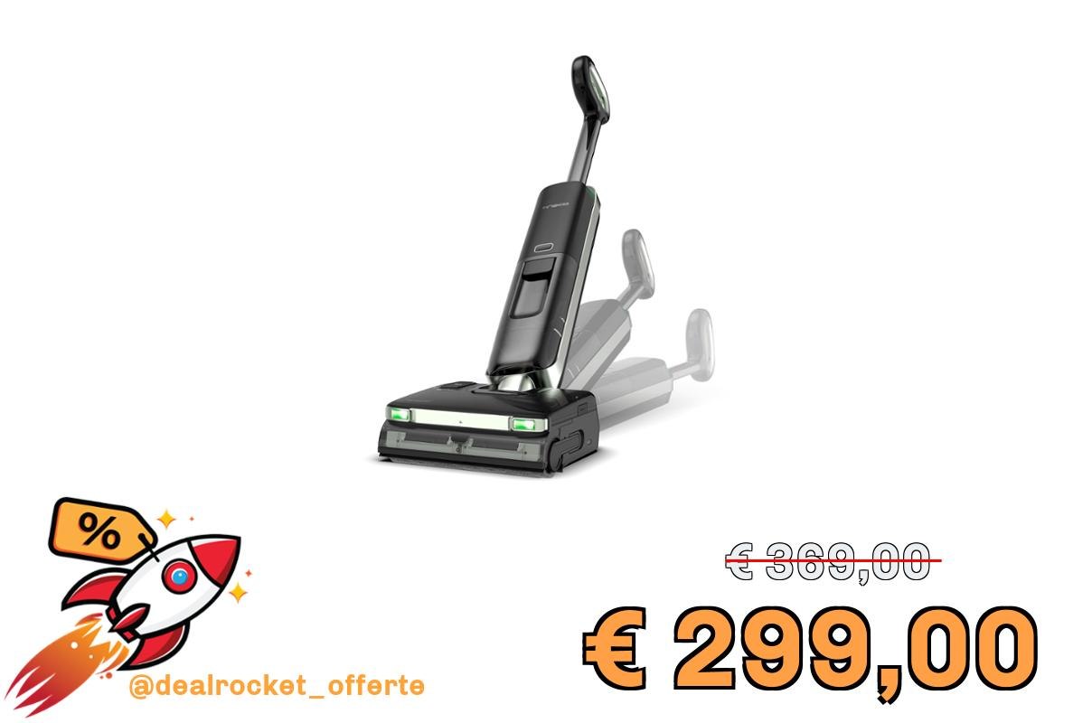 Tineco FLOOR ONE S7 Master Lavapavimenti aspirapolvere senza fili, raschietto senza striature, corpo ultrasottile da 9,9 cm, aspirazione da 23000 Pa, sistema autopulente Flashdry
