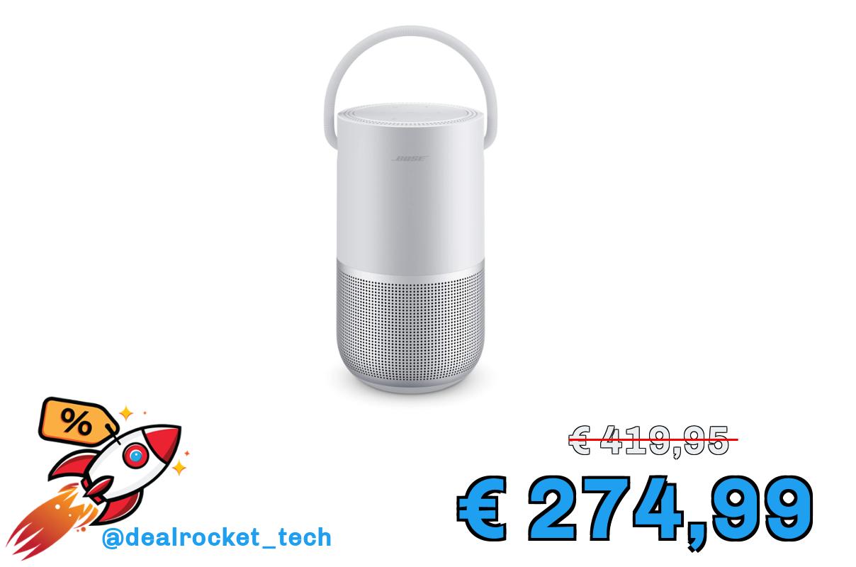 Bose Portable Smart Speaker - con Controllo Vocale Alexa Integrato, Argento