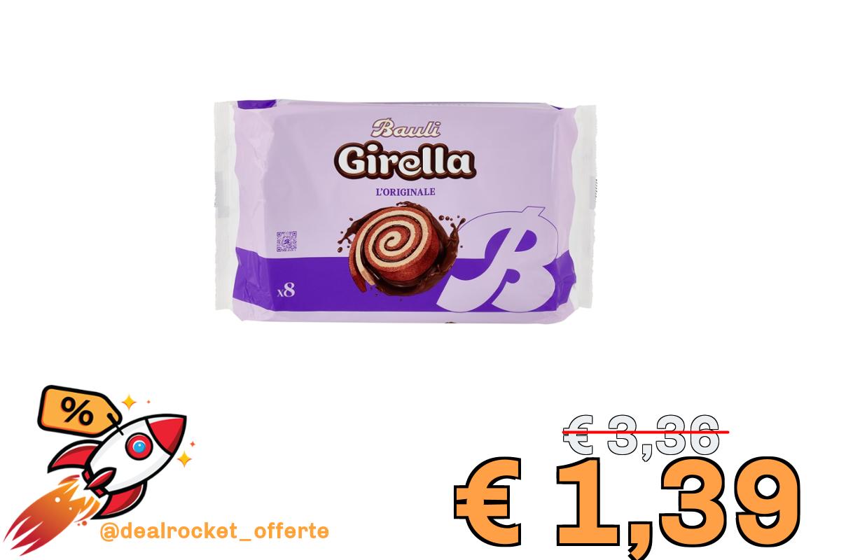 Bauli Girella Spirale al Cioccolato, Senza Conservanti e Coloranti, con solo Aromi Naturali, Confezione da 8 Merendine, 8 x 35 g