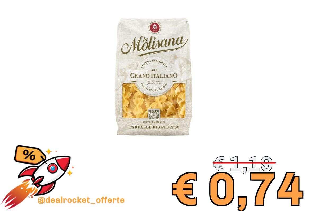 La Molisana, Farfalle Rigate n. 66, Pasta da Solo Grano Italiano - Trafilata al Bronzo, Ruvida e Tenace con Eccellente Tenuta in Cottura - Confezione da 500 g