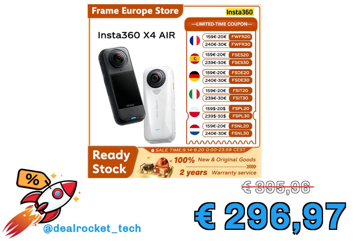 Insta360 X4 Air – Action Camera 360°, 8K, 165g Ultraleggera