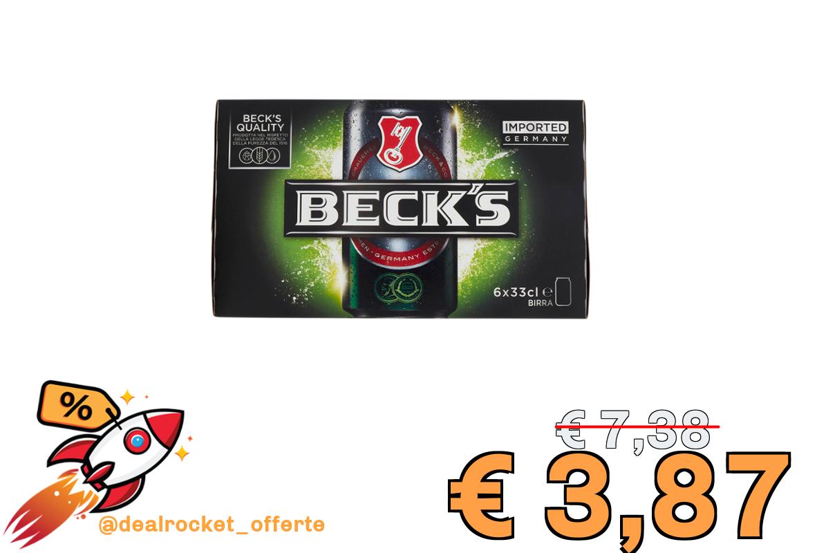 Beck's Pils, Birra Lattina, Confezione da da 6x33cl