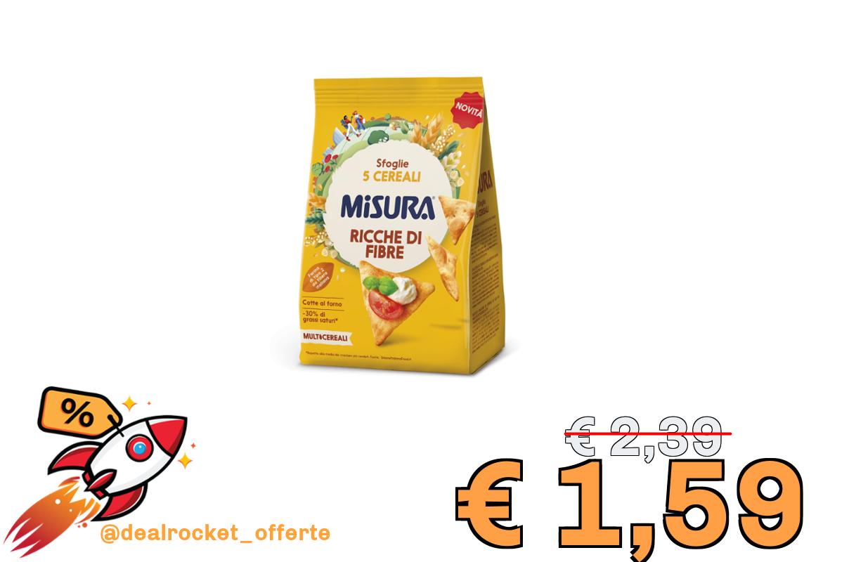 Misura Multicereali Sfoglie ai 5 Cereali - con Frumento, Mais, Avena, Riso e Farro, Cotte al Forno, Ricche di Fibre, Senza Aromi, Confezione da 170 gr con Carta Certificata FSC
