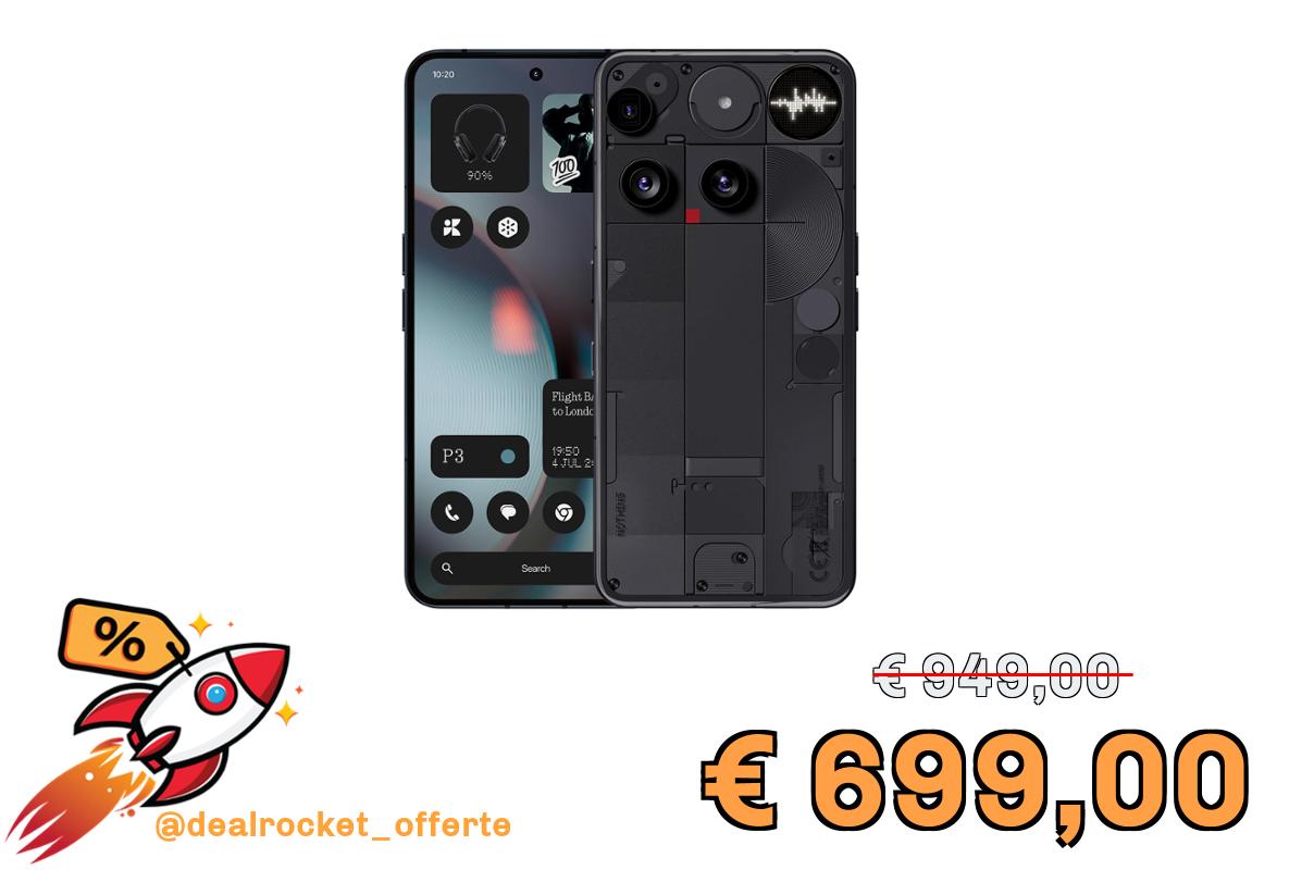 Nothing Phone (3) – Handy mit 50 MP Triple-Kamera, 24h Silizium-Kohlenstoff Akku, 6,67" 120Hz AMOLED Display, Glyph Matrix,16GB + 512GB – Schwarz