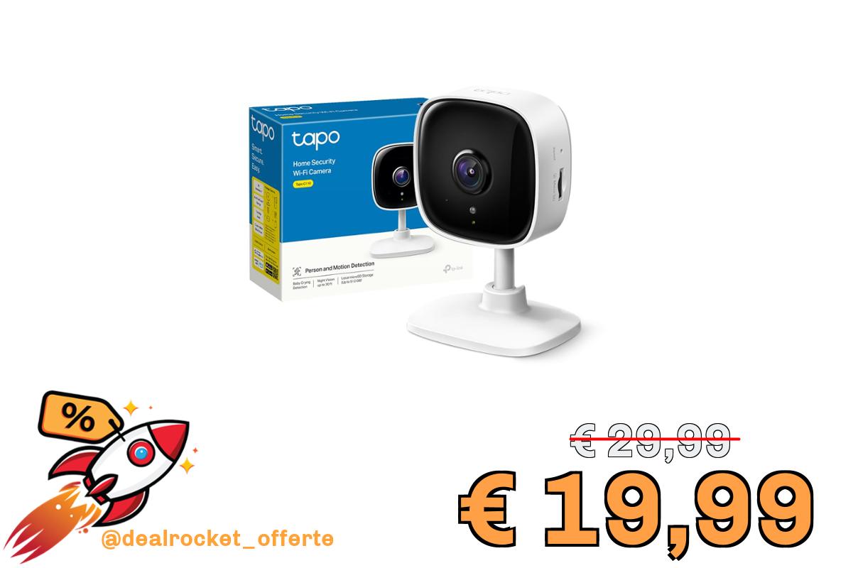 Tapo Telecamera Wi-Fi Interno C110, Videocamera Sorveglianza 2K(3MP), Visione Notturna, Audio Bidirezionale, Modalità Privacy, Notifiche in Tempo Reale del Sensore di Movimento