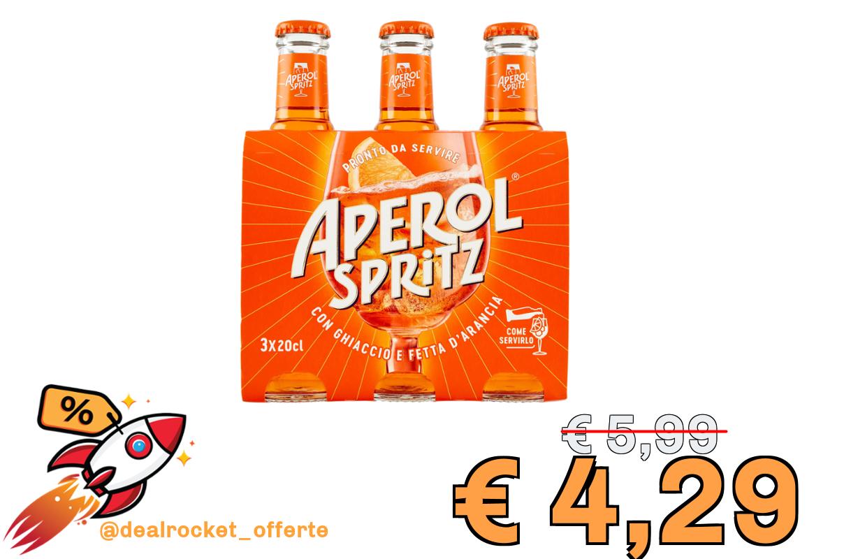 Aperol Spritz - Aperitivo Alcolico Pronto da Bere, 3 Bottigliette x 20 cl, 9% Vol