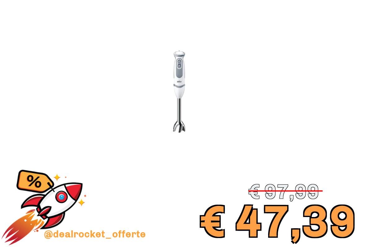Braun MultiQuick5 Vario MQ5235WH MINIPIMER CON 5 ANNI DI ASSISTENZA, Frullatore, 21 velocità, Dotato di tritatutto da 500ml, frusta e Bicchiere da 600ml, Potenza 1000W, 3 accessori, bianco/grigio
