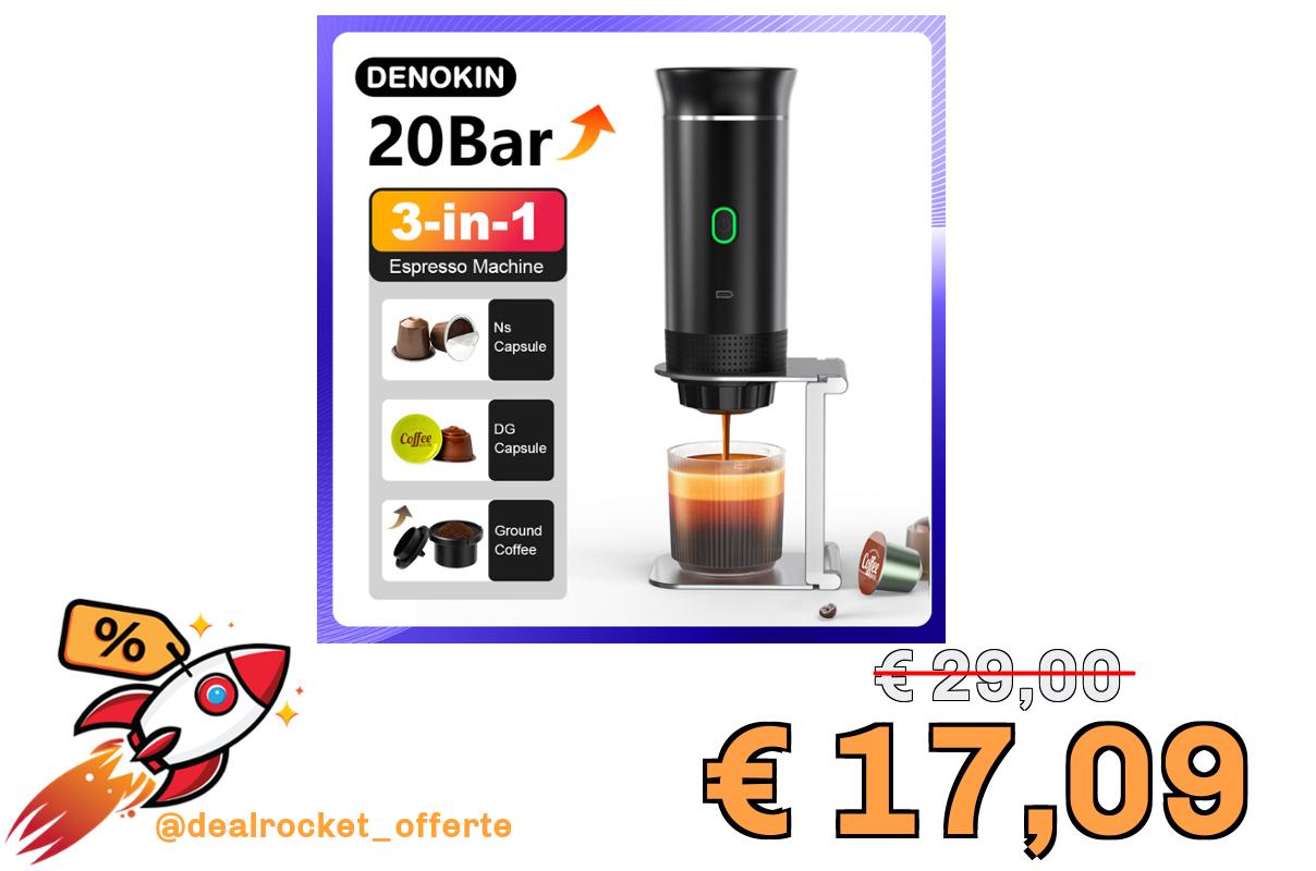 Macchina per caffè espresso portatile elettrica wireless per auto e casa Caffettiera da campeggio Caffettiera da viaggio in polvere con capsule 3 in 1