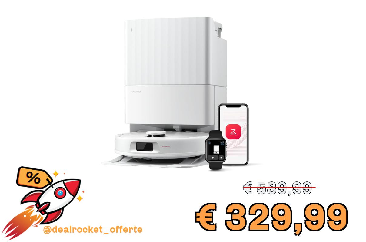 roborock QV 35A Robot Aspirapolvere Lavapavimenti, Antigroviglio, Aspirazione HyperForce, Panno Sollevabile, Autolavaggio, Asciugatura ad Aria, Stazione Tutto in Uno, Modalità Tappeti, Bianco