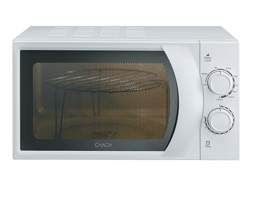 Candy Idea Forno a Microonde con Grill, 20 Litri, 700W, 6 Livelli di Potenza, Programma Defrost, Timer e Segnale di Fine Cottura, Libera Installazione, 45,2 x 33,5 x 26,2 cm, Bianco – CMG 2071M