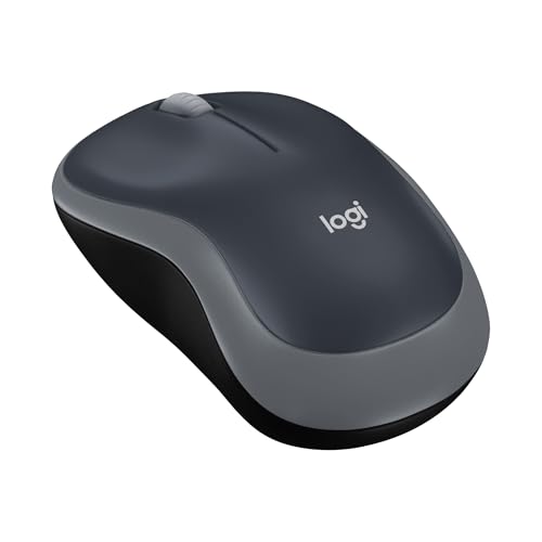 Logitech M185 Mouse Wireless, 2,4 GHz con Mini Ricevitore USB, Durata Batteria di 12 Mesi, Tracciamento Ottico 1000 DPI, Ambidestro, Compatibile con PC, Mac, Laptop – Grigio