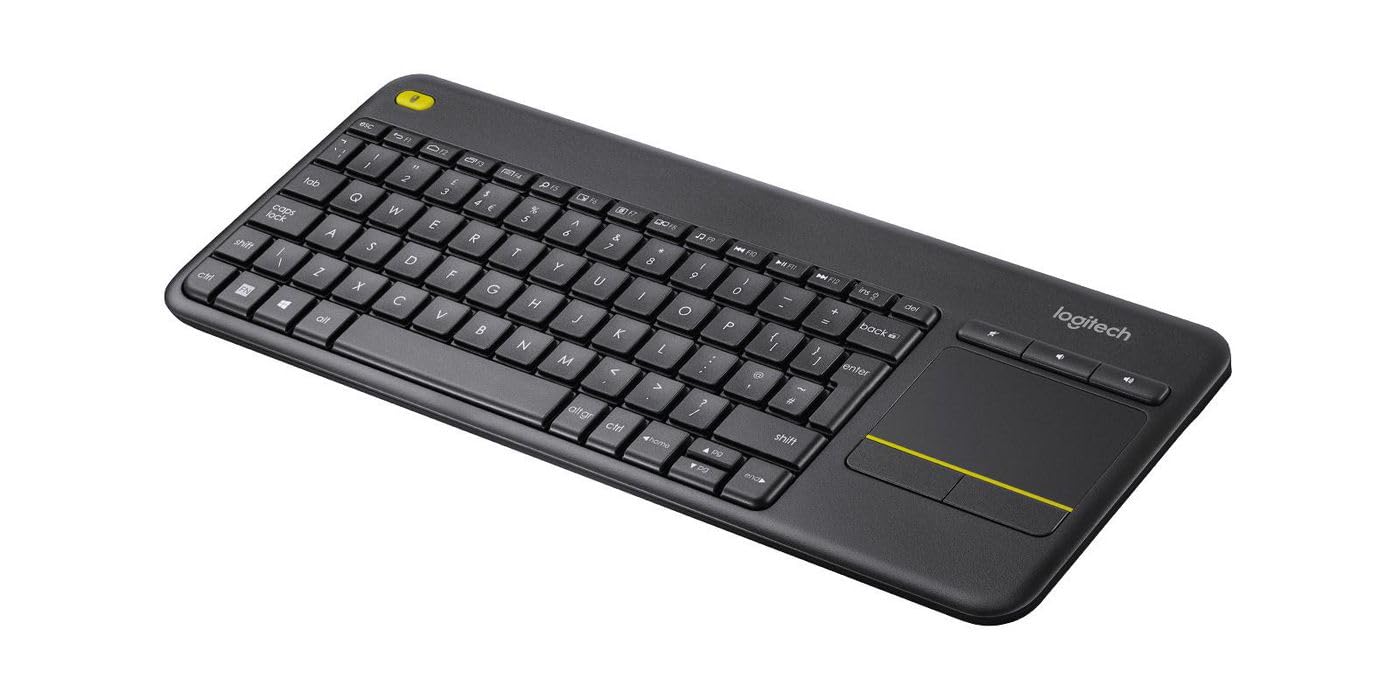 Logitech K400 Plus Tastiera Wireless Touch TV, Facili Controlli Multimediali e Touchpad Integrato, Tastiera HTPC per TV Collegata al PC, Windows, Android, Chrome OS, Laptop, Italiano QWERTY – Nero