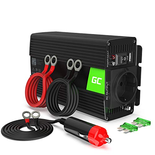 Green Cell® 300W/600W 24V 220V/230V Onda Modificata Inverter Invertitore di Tensione Fotovoltaico DC AC per Camper Auto Convertitore di Potenza, Trasformatore sinusoidale modificata Porta USB