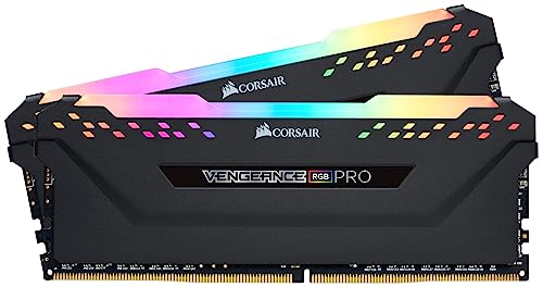 Corsair Vengeance RGB PRO 16GB (2 x 8GB) DDR4 Fino a 3200MHz CL16, Kit di Memorie Illuminate RGB LED, 1.35 volt, XMP 2.0, Nero