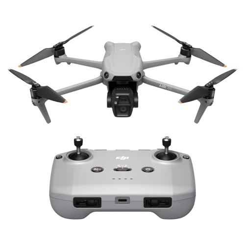 DJI Air 3S (RC-N3), drone fotocamera 4K, drone due fotocamere con fotocamera grandangolo CMOS 1″, video HDR 4K/60fps e 14 stop di gamma dinamica, 45 minuti di volo, distanza di trasmissione 20 km