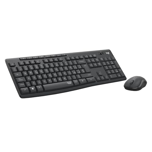 Logitech MK295 Silent Wireless Combo tastiera e mouse con tecnologia SilentTouch, tastierino numerico, tracciamento ottico avanzato, wireless senza ritardi, 90% di rumore in meno, ITA QWERTY Grigio
