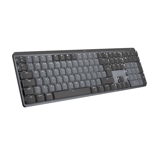 Logitech MX Mechanical Tastiera Retroilluminata Wireless Performance, Switch Tattili Silenziosi, Tasti Retroilluminati, Bluetooth, USB-C, macOS, Windows, Linux, iOS, Android, US INT’L QWERTY – Grigio