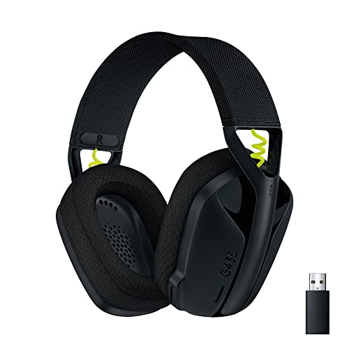 Logitech G G435 LIGHTSPEED, cuffia gaming wireless e Bluetooth – cuffie leggere over-ear, microfoni integrati, batteria da 18 ore, Dolby Atmos, PC, PS4, PS5, Nintendo Switch/Switch 2, mobile – Nero