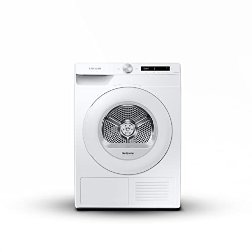 Samsung Asciugatrice Ai Control DV90T5240TW/S3, 9 Kg, Pompa di Calore, Wifi, Sensore Optimal Dry, Filtro 2 in 1, Carica Frontale, 60L x 85H x 60P cm