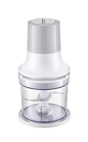 Melchioni Family | Tritatutto Elettrico BLADE, con 2 Velocità, 260W, 4 Lame in Acciaio, Salvaspazio, Bicchiere Contenitore da 500 ml, Base Antiscivolo